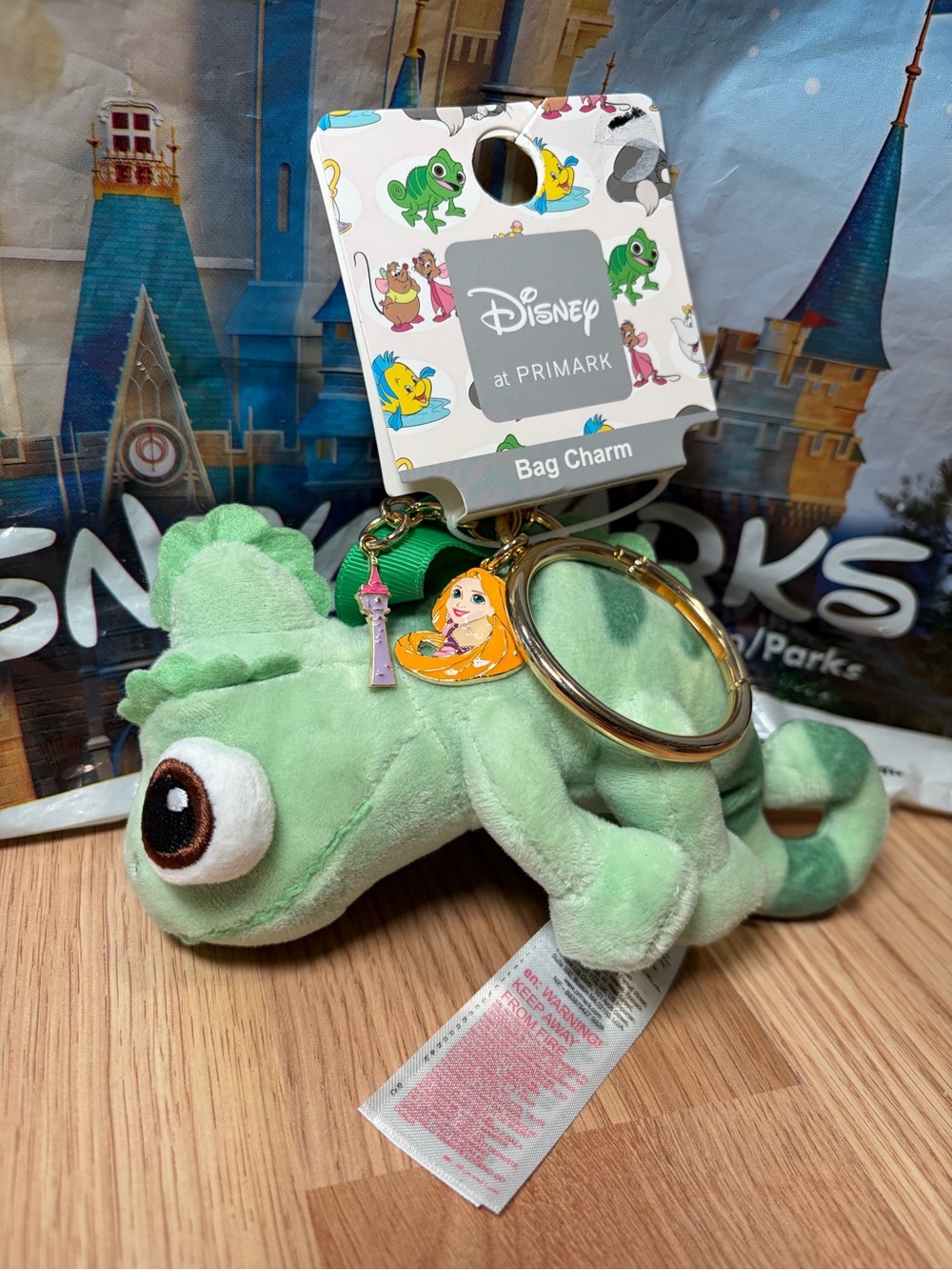 Disney Rapunzel Pascal Plush Bag Charm Keychain Tangled *Primark*-NEW